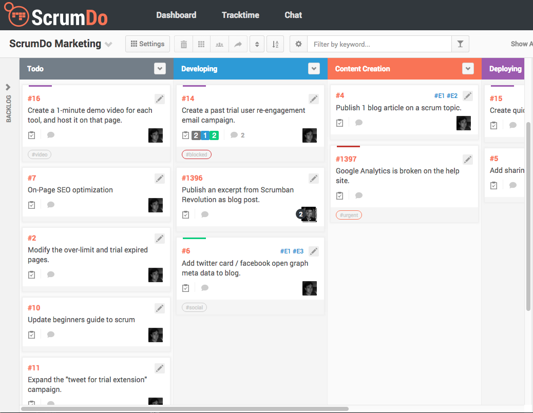 scrumdo screenshot