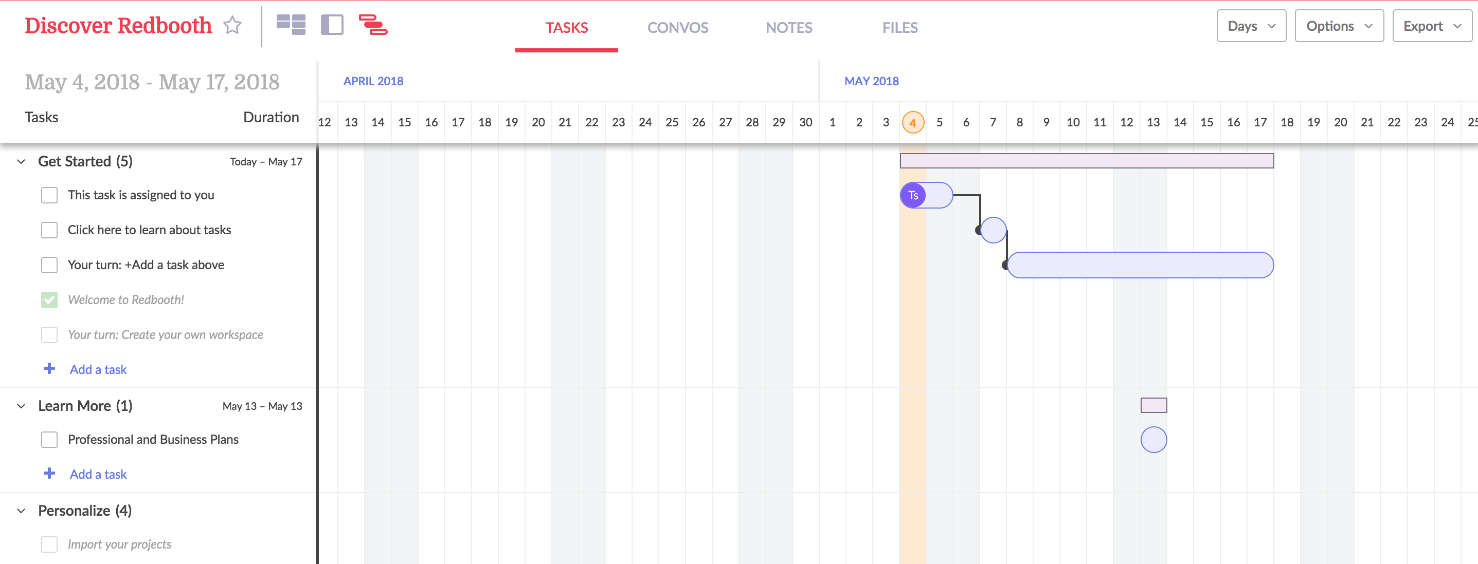 redbooth gantt chart