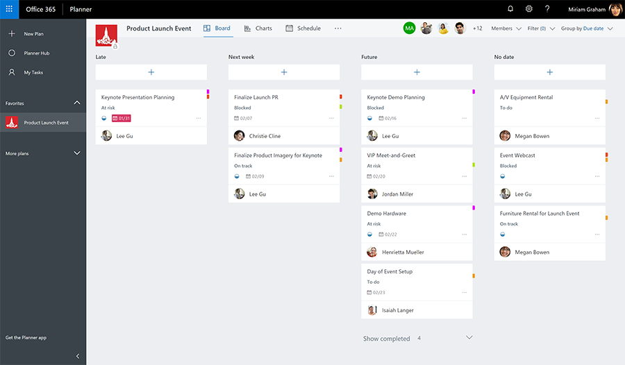 Microsoft planner as a Trello alternative. 