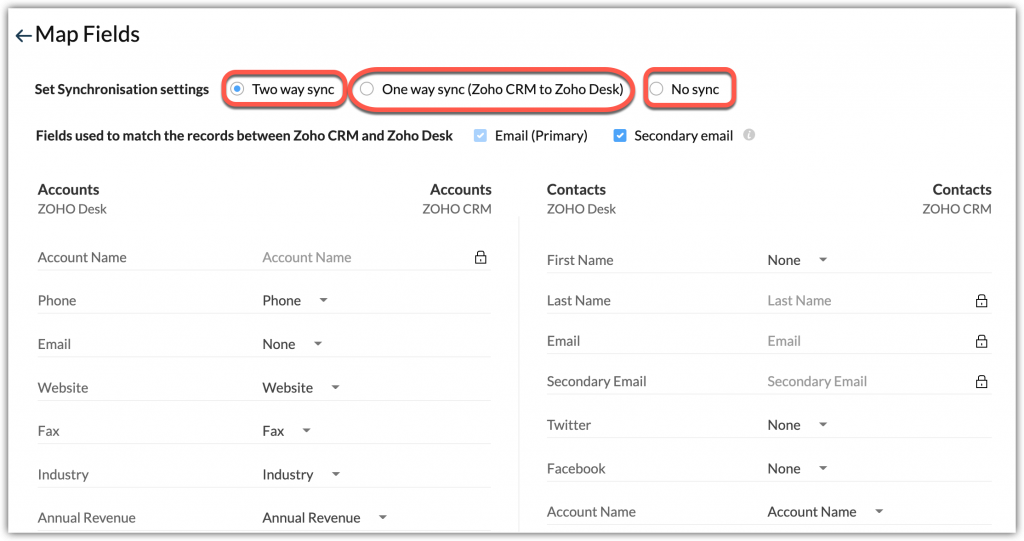 zoho crm map feature