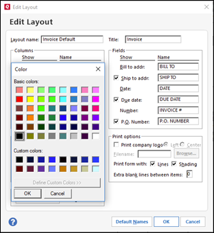 Image showing Quicken's forms designer