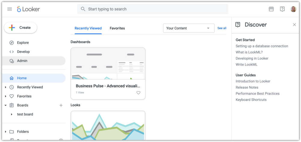 Looker dashboard