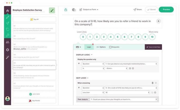 Screenshot of how to create a survey in SurveySparrow. 
