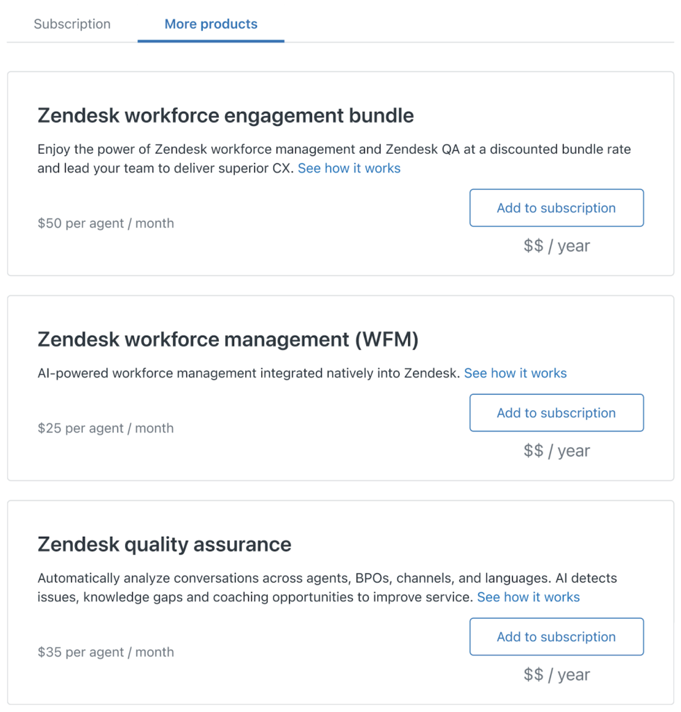 Zendesk has new add-ons for workforce engagement management (WEM).