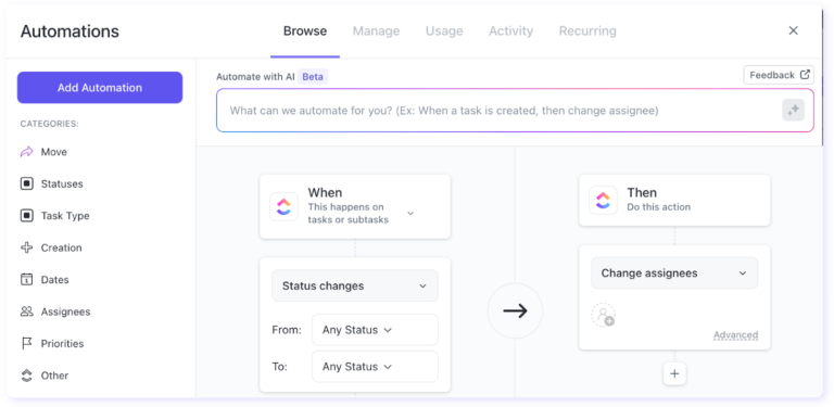 ClickUp intro to automations.