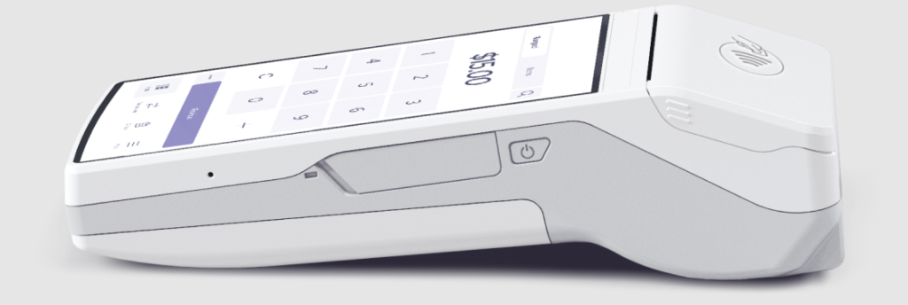 Touch screen display and contactless payments on Helcim's Smart Terminal.