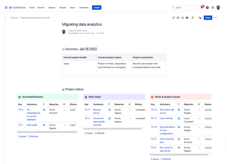 Jira and Confluence together.