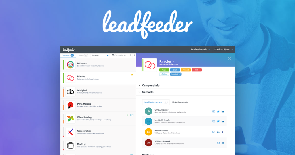 leadfeeder interface