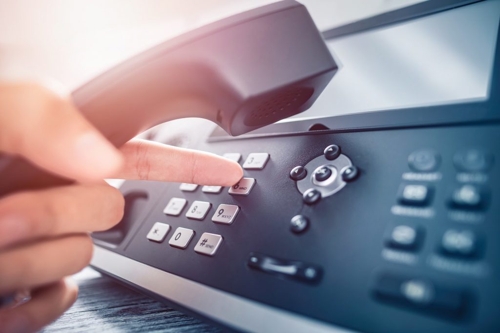 Call center and customer service help desk using a telephone keypad.