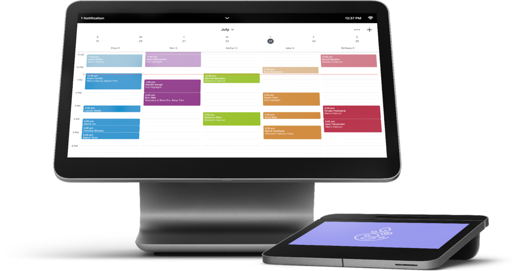 Square Appointments schedule management page.