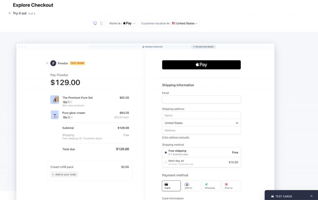 Explore checkout functionality for new businesses.