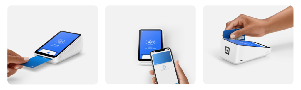 Swipe, chip, and contactless payment methods using Square Terminal.