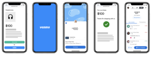 Venmo for business on smartphone with sample transaction