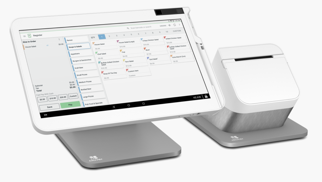 Clover Station basic set up with sample POS software display