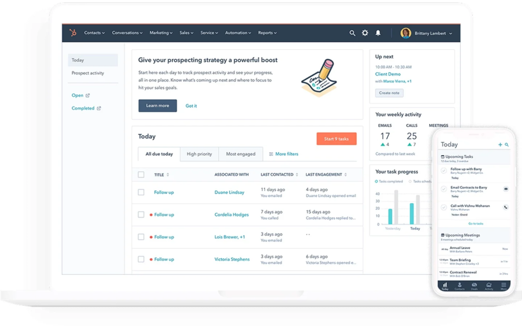 HubSpot Sales Hub screenshot.