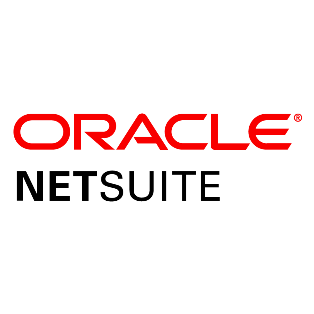 Oracle Netsuite CRM logo in red and black on transparent background.