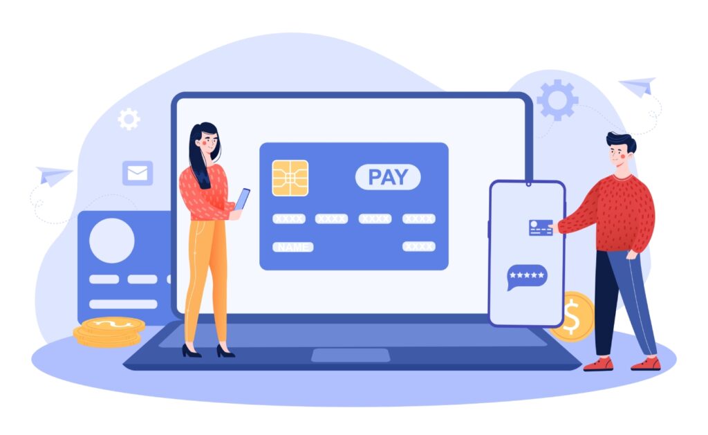 Vector image for online payment.