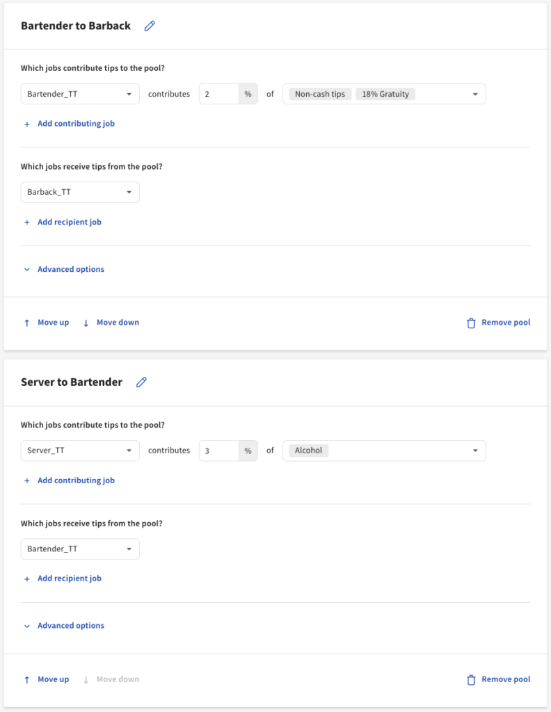 Customizable automated tip distributions.