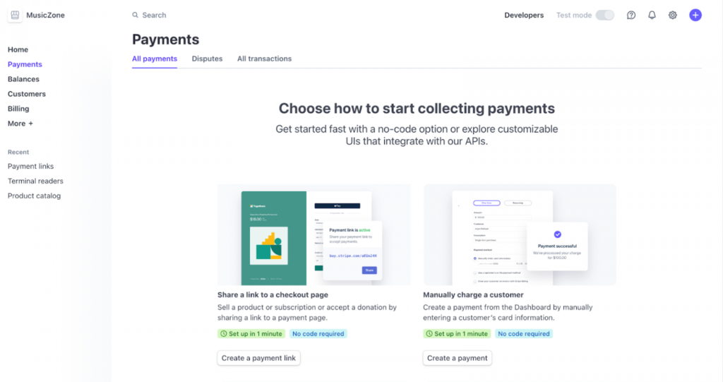 Stripe one-page checkout