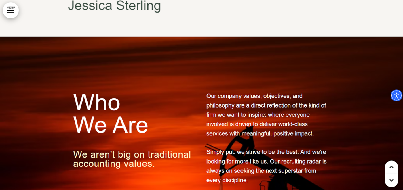 Screenshot of Sterling's employee handbook displays its core principles before explaining specific policies and guidelines.