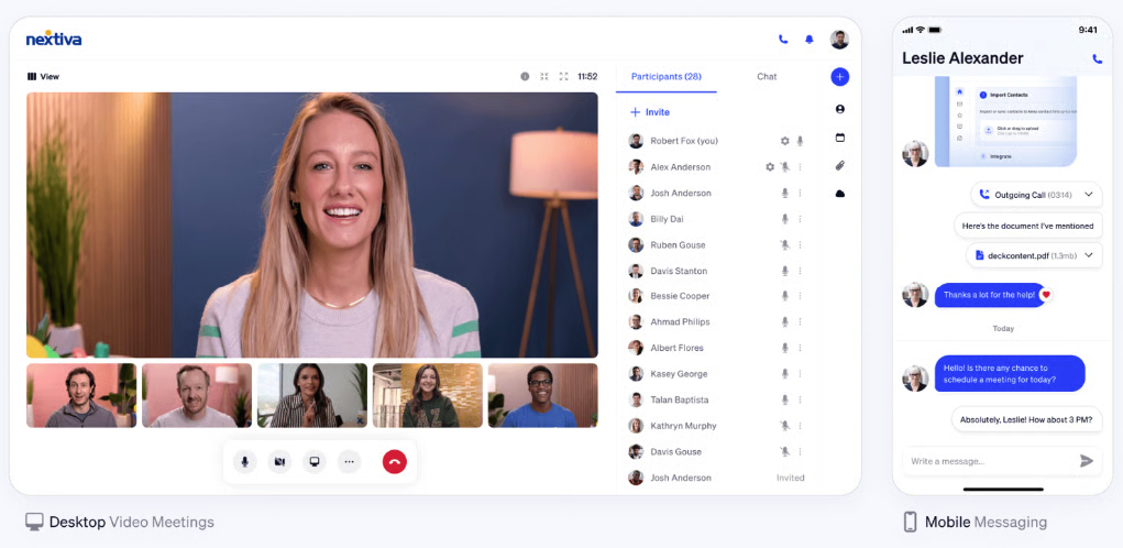 NextivaOne app's interface.
