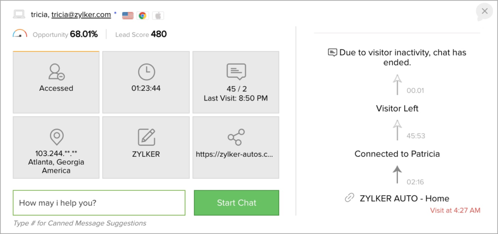 Zoho sales chatbot tools.