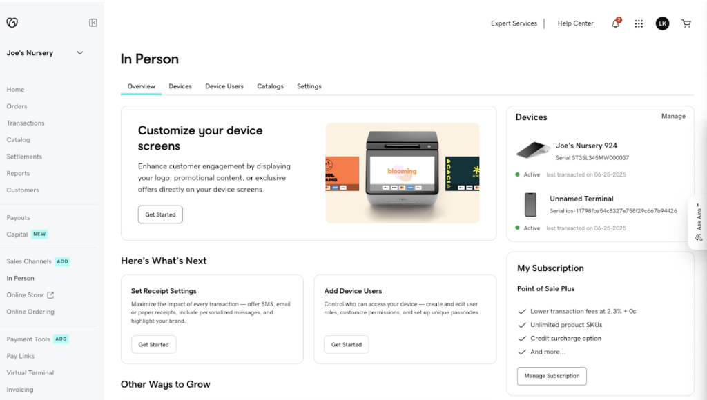 GoDaddy Admin Dashboard