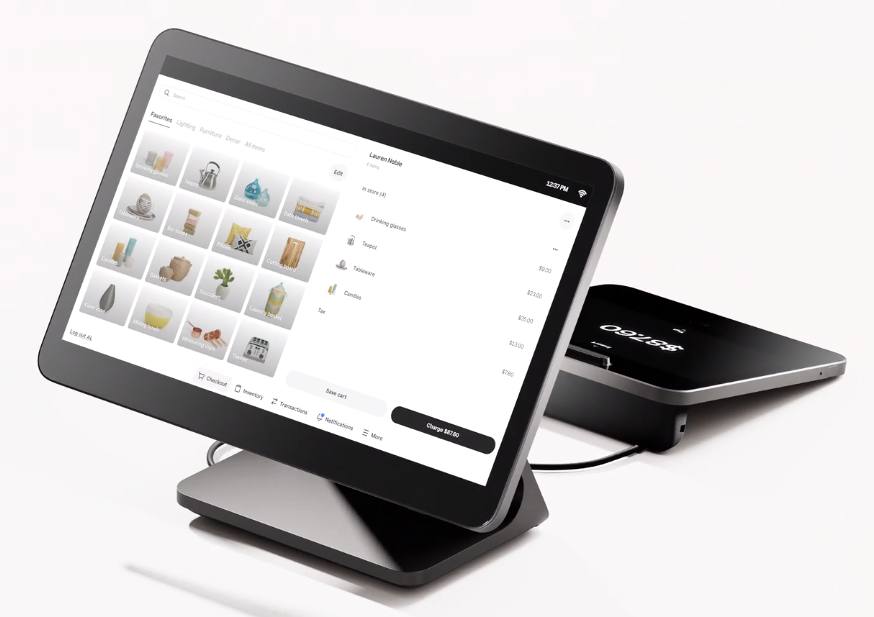 Square Register has 13.25” main screen and a 7” customer display.