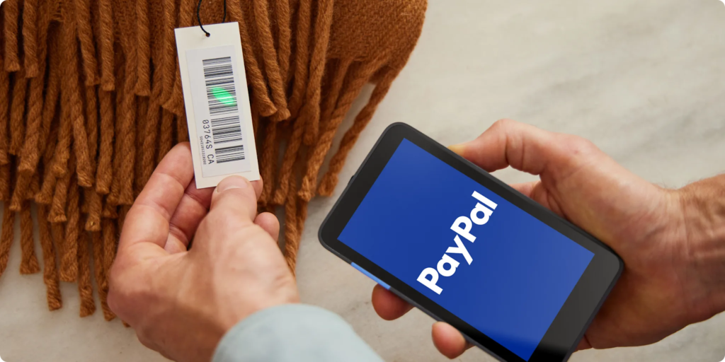 The PayPal Point of Sale terminal allows scanning of product barcodes for quick inventory lookup and checkout, ideal for retailers that want seamless PayPal and Venmo payment acceptance.