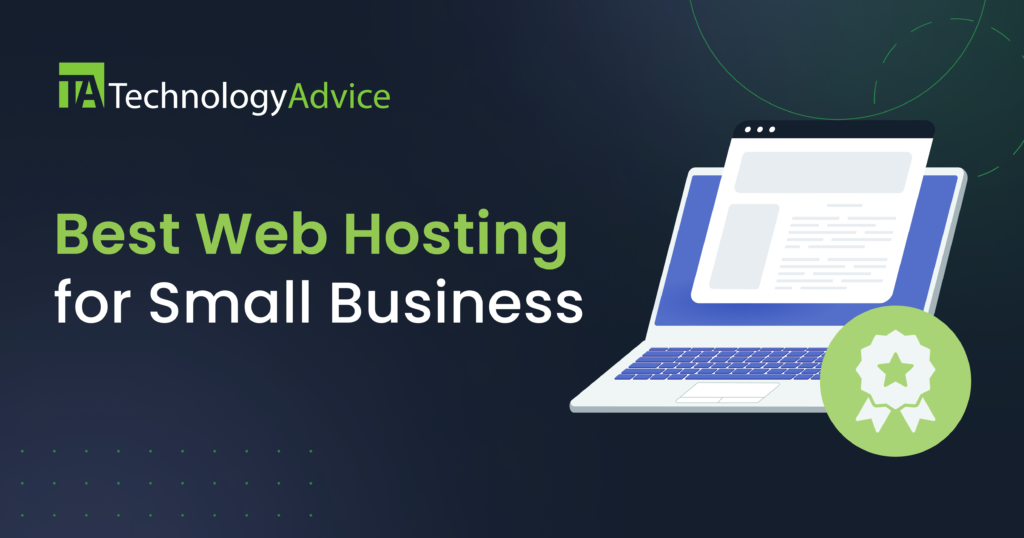 TA Article Featured Image that says "Web Hosting for Small Business"