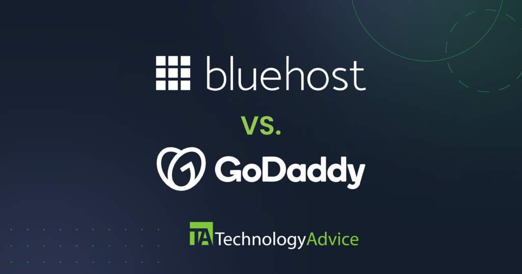 TA Article Featured Image that says "Bluehost vs GoDaddy"