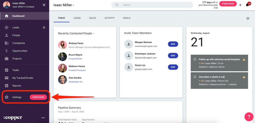 Importing Google Contacts to Copper CRM.