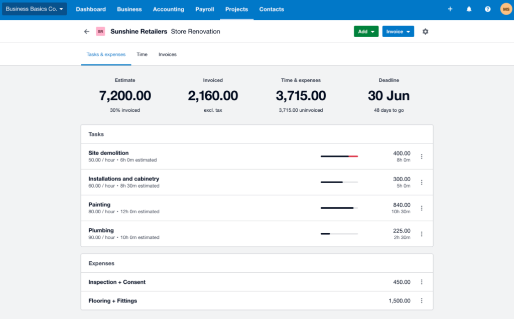 Xero screenshot