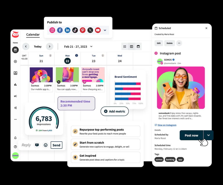 The Hootsuite social media calendar and planner for content scheduling and publishing.