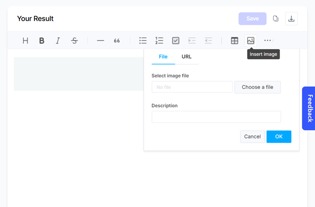 You can add images to GravityWrite’s review results via a file or URL upload.