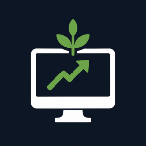 Career growth icon on monitor.
