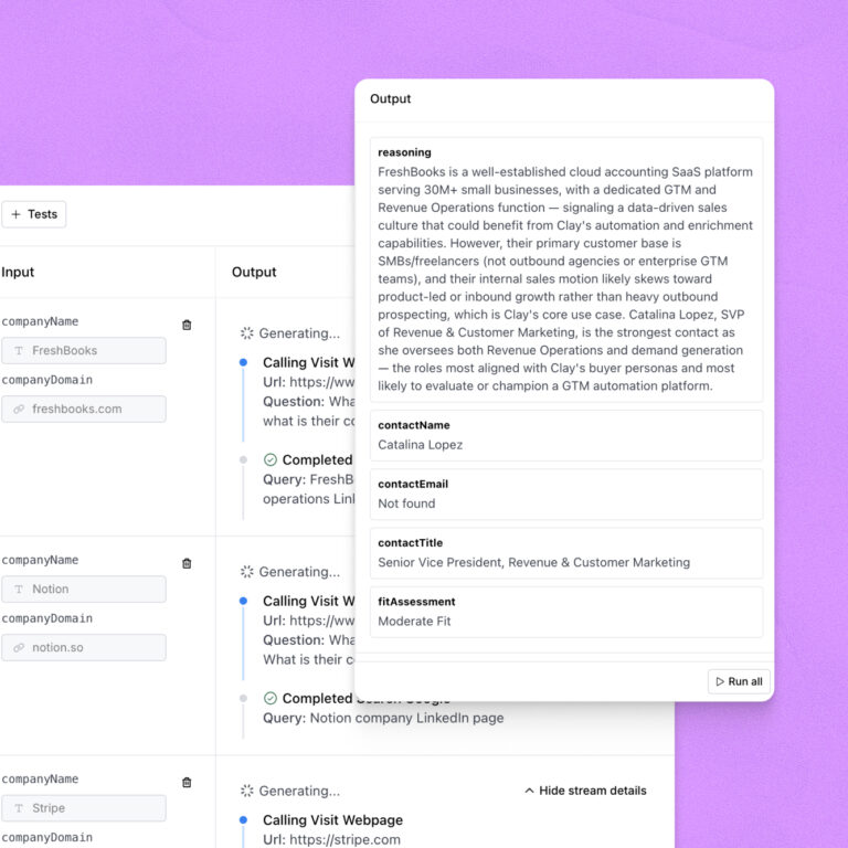 Clayagent AI output based on FreshBooks company data.
