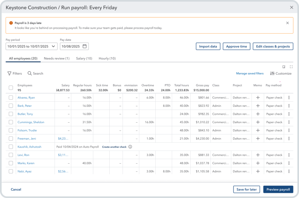 Payroll in IES