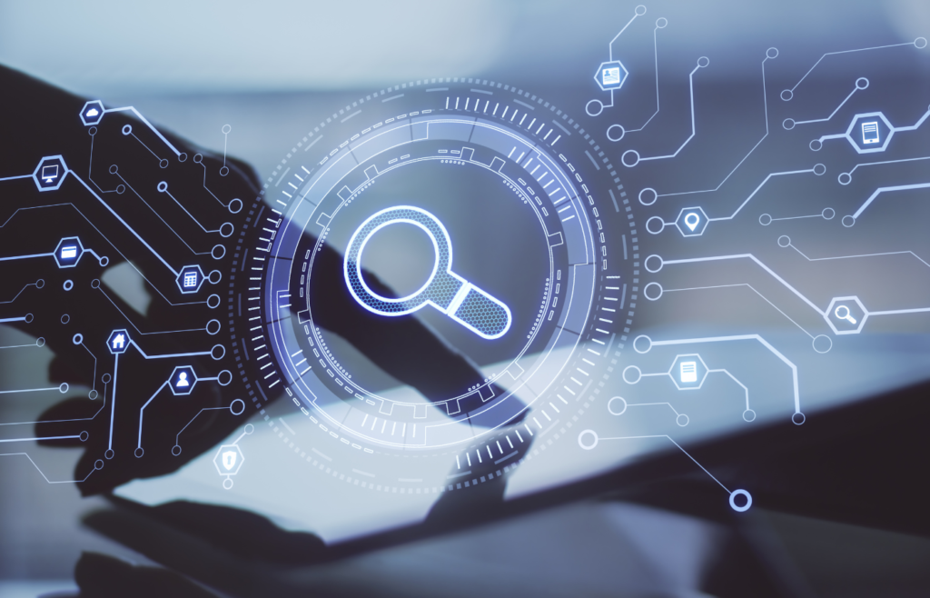 Data Search Conceptual Illustration on Computer Device