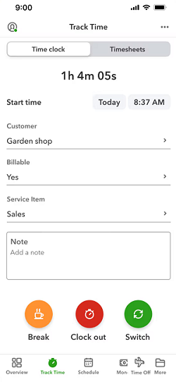 The QuickBooks Workforce app.