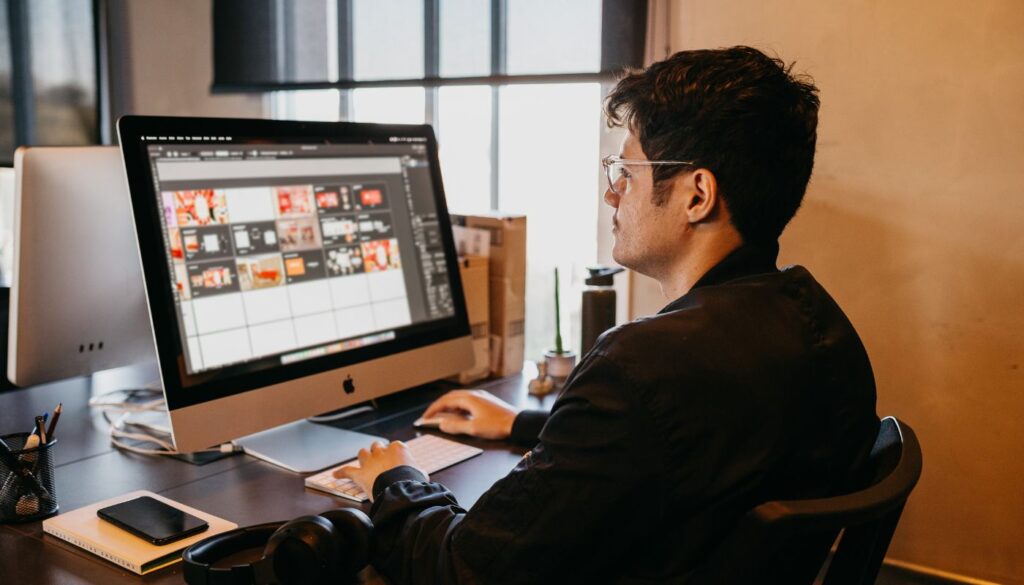 Person working on a computer