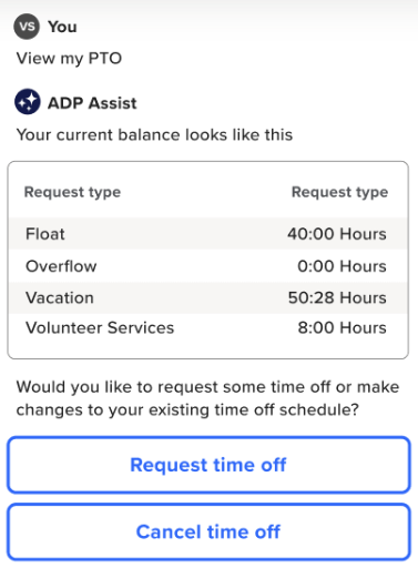 Employees get instant answers, updates, and recommended actions with ADP Assist.