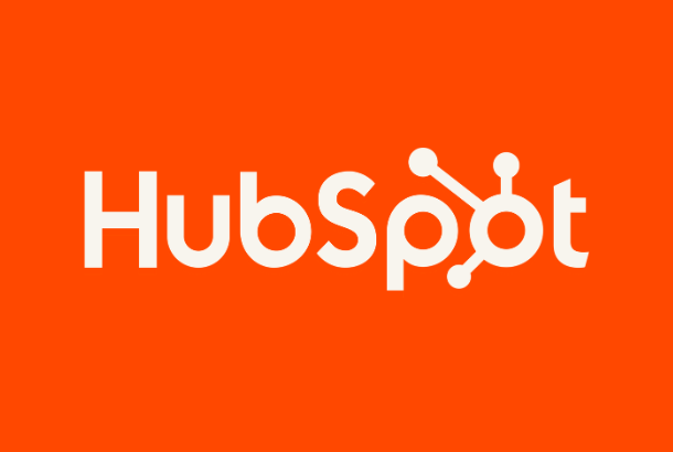 HubSpot logo in orange background