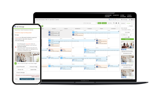 SOCi’s social calendar centralizes local content scheduling and includes compliance controls for reviewing and approving location-level posts. (Source: SOCi)