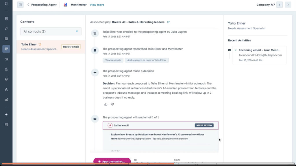 Apollo.io email composer showing AI personalization settings, selected contextual data, and options to write or rephrase an outreach email.